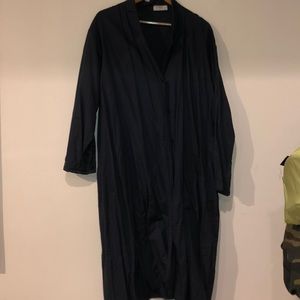 Uniqlo Navy Button Down Linen Tunic - M